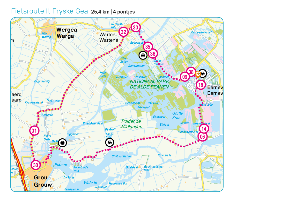 Fietsroute It Fryske Gea alde feanen