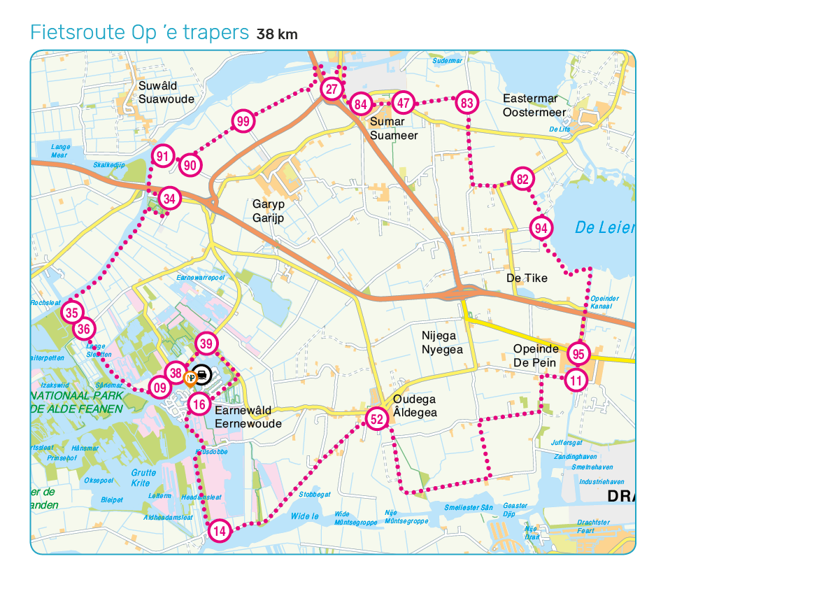 Fietsroute Op e trapers alde feanen